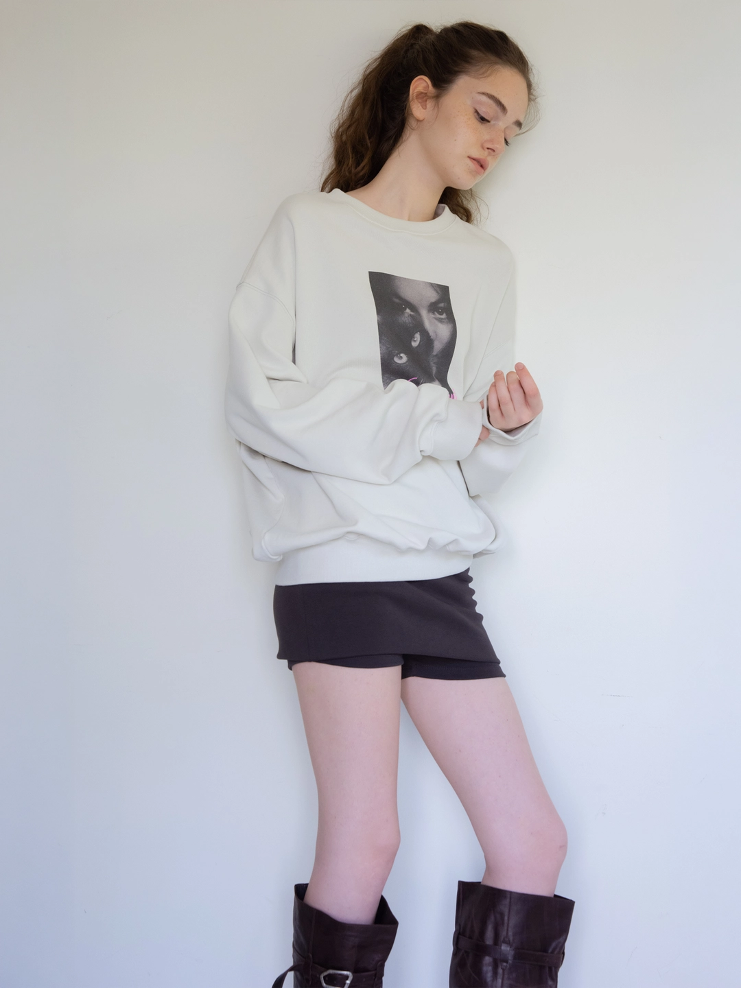 헤더먼트 eye to eye sweatshirts (fog ivory) 상품 이미지 2