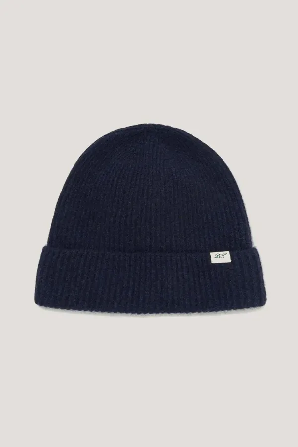 WHOLEGARMENT KNIT BEANIE MELANGE NAVY