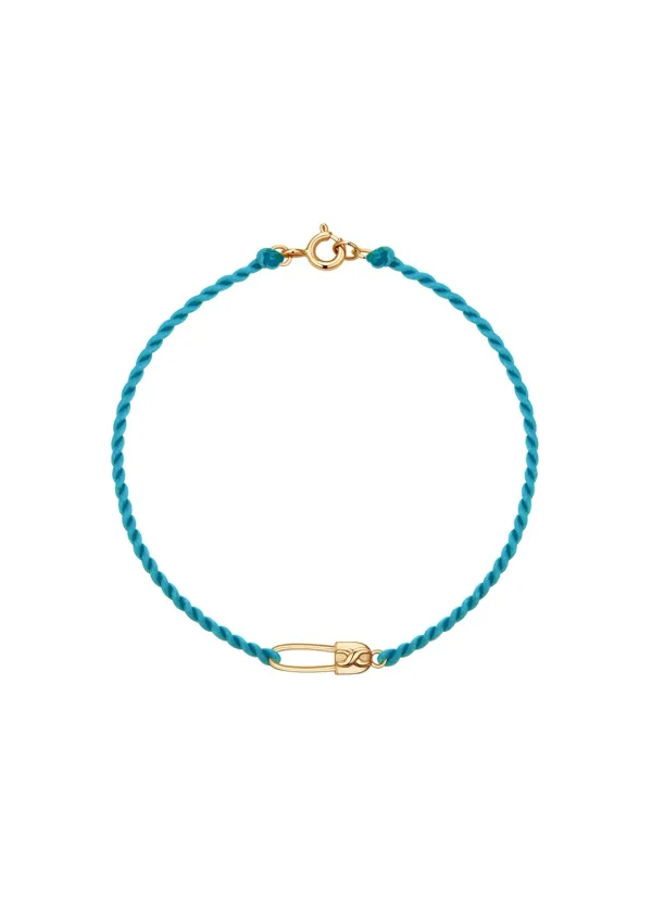 [G] Safety Pin Silk Bracelet_Bluegreen