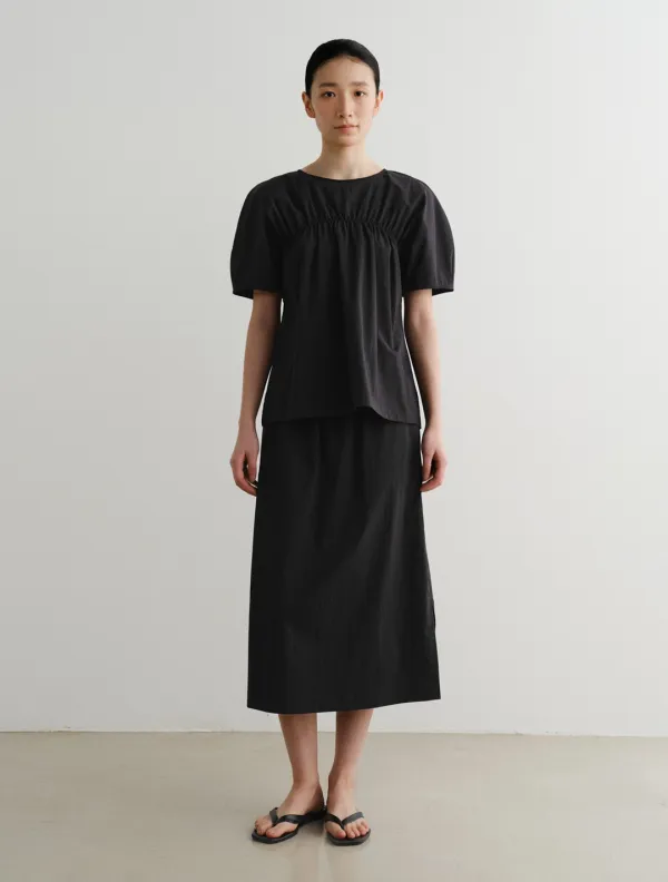 Shirring Blouse (Black)