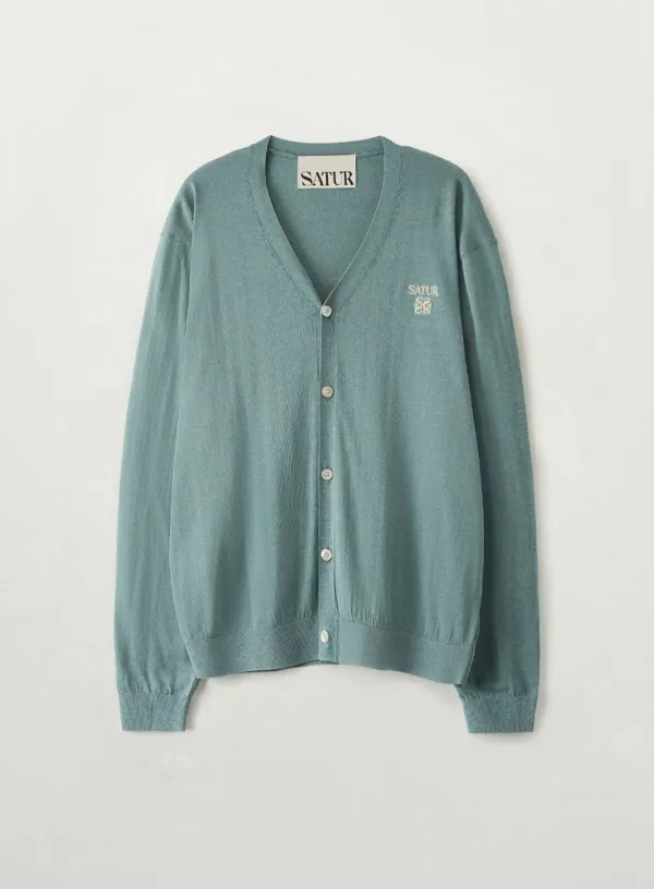 Loren Linen Blend Cardigan - Fog Blue