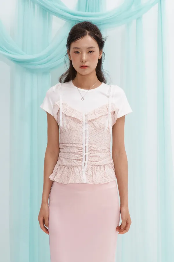 FLOWER TAPE TOP (PINK)