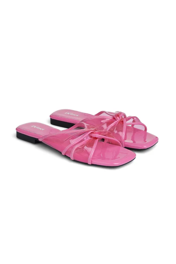 JELLY TWISTED SLIPPERS IN PINK