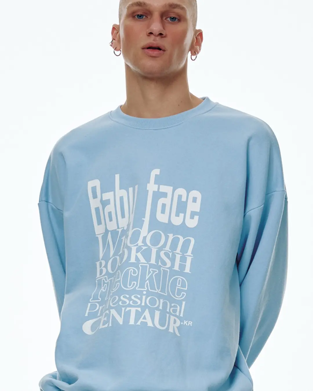 센토르 BABYFACE SWEATSHIRT_SKY BLUE 상품 이미지 2