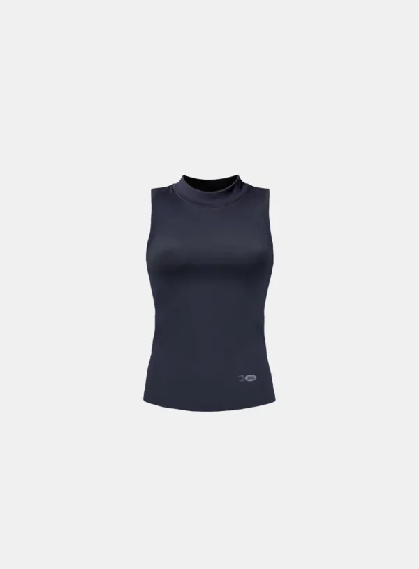 [w-tnk26-026] Everyday Mock-Neck Tank - Charcoal