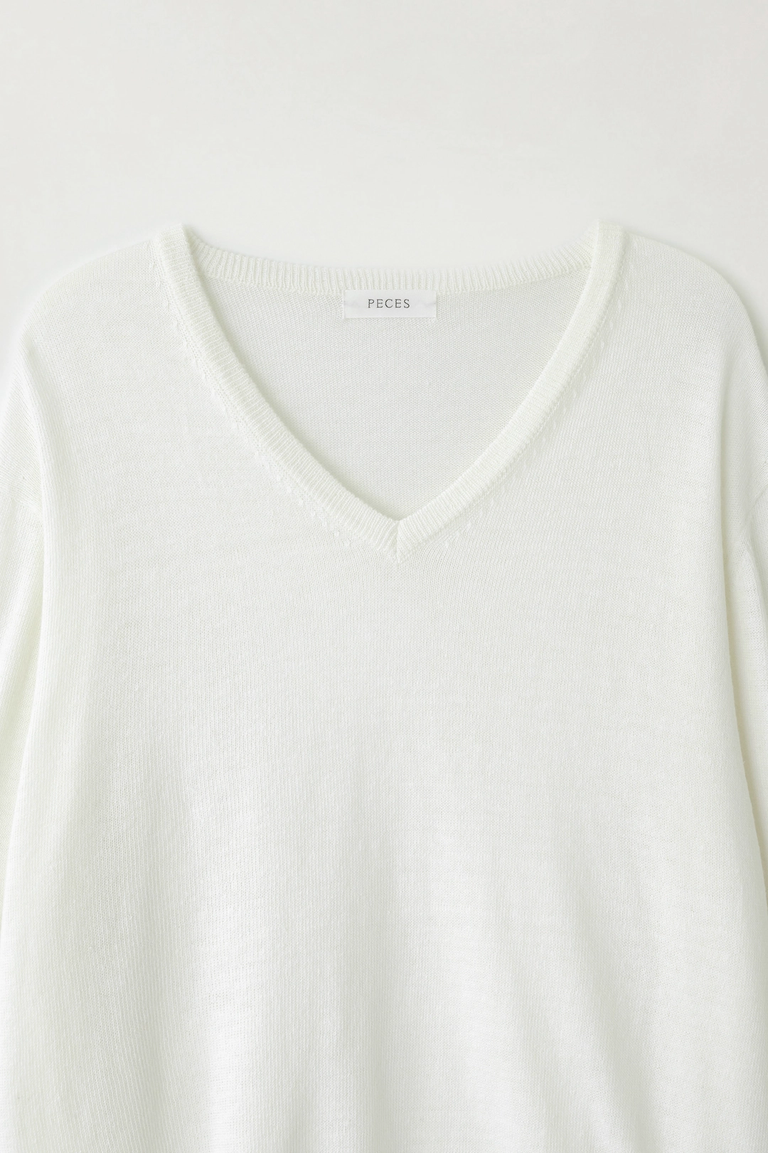 페세스 Cotton v-neck knit (White) 상품 이미지 2