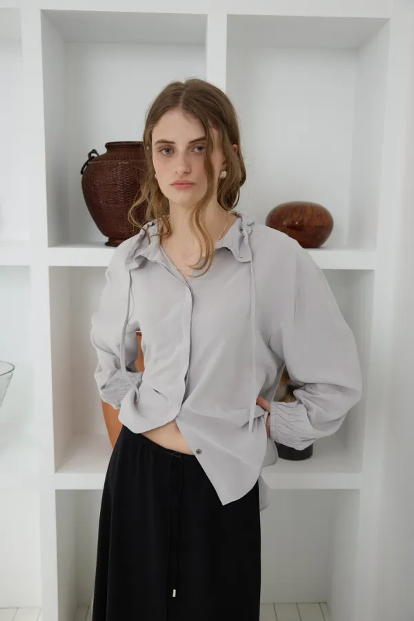 Letter Blouse (grey)