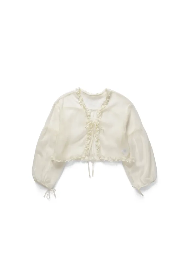 Organza frill blouse_cream