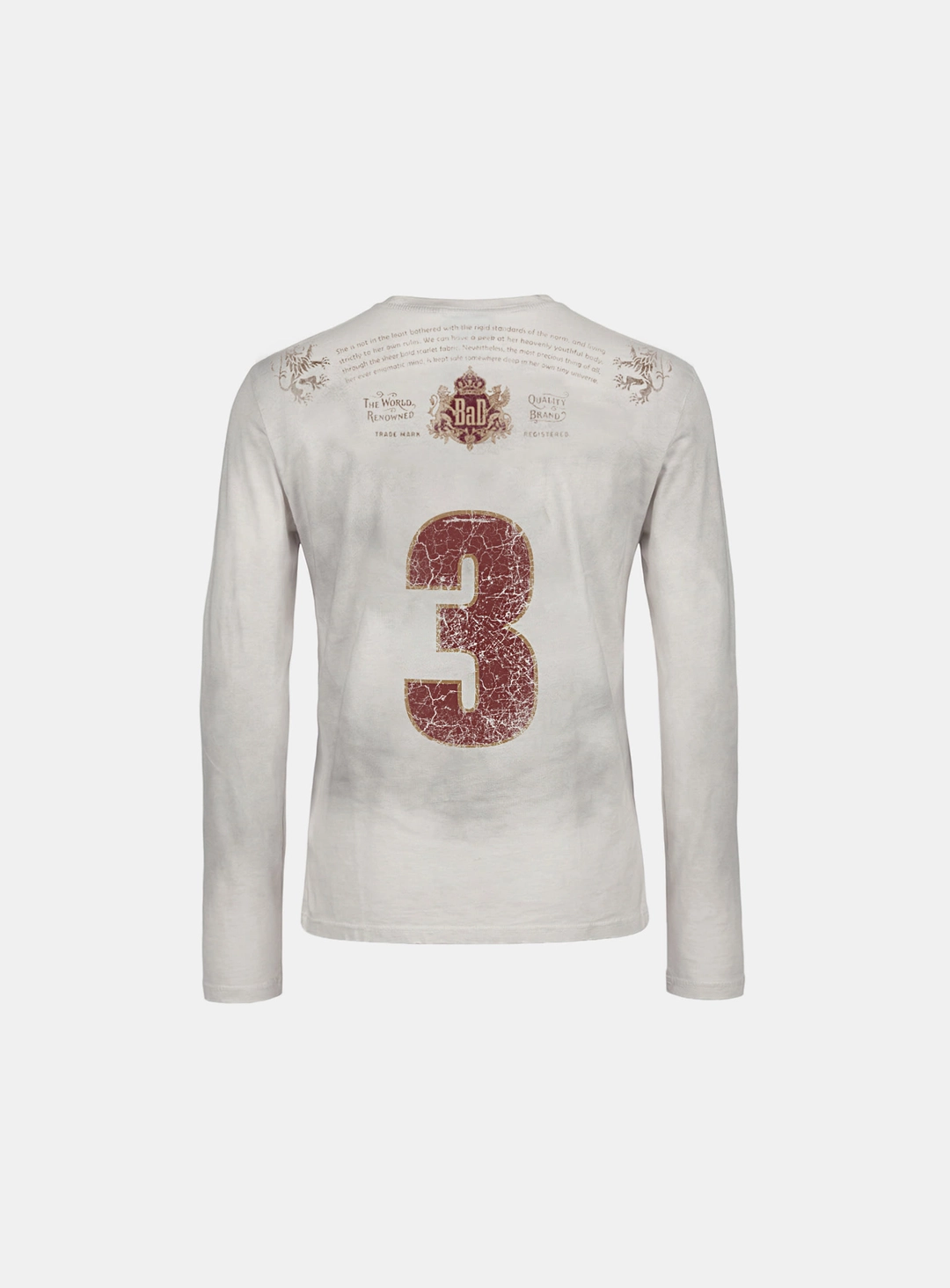 배드블러드 [w-tee26-022] Royal Classic Fitted Long Sleeve T-Shirt - White 상품 이미지 2