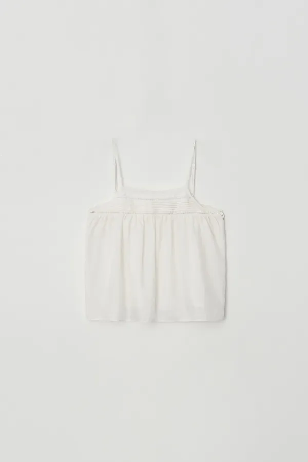 Lace Pintuck Blouse (Ivory)