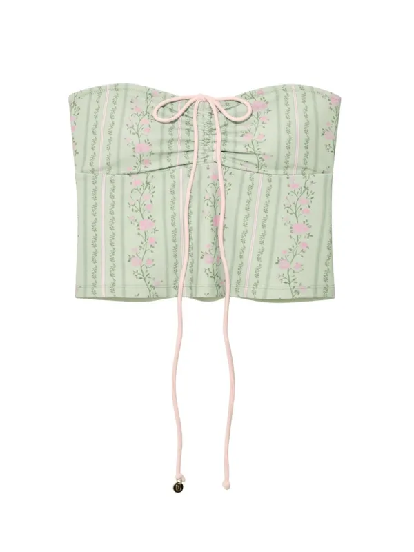 BANDEAU SWIM TOP (GREENERY BLOOM)