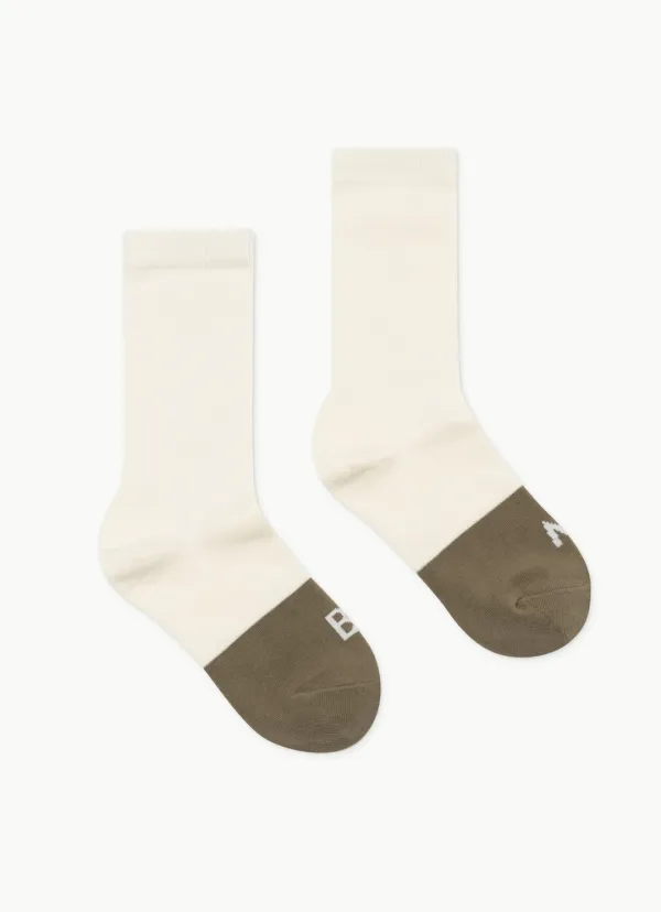 Two-tone ankle socks_Ivory Multi
