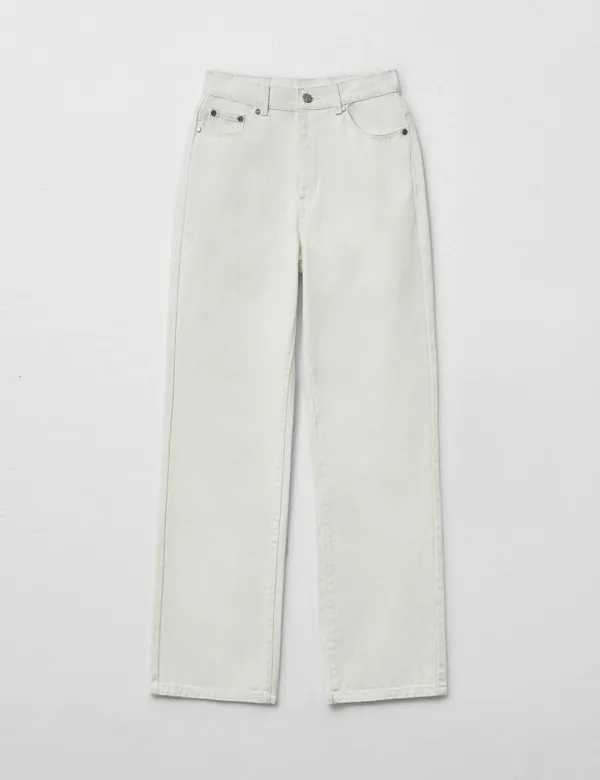 화이트 데님 스트레이트 팬츠 MDPT054WHITE