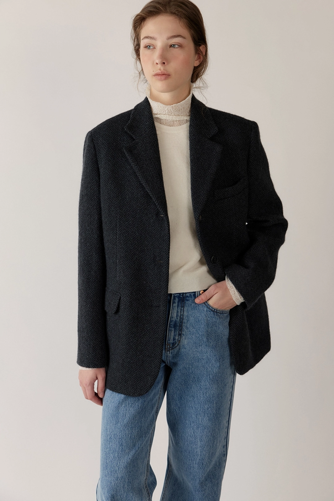 블랭크공삼 loose fit jeans (medium blue) 상품 이미지 3