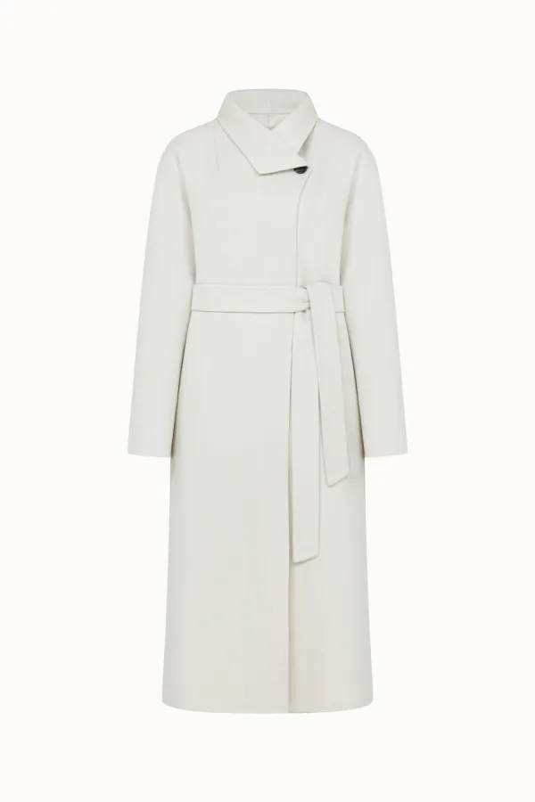 [5차 리오더]Cashmere 10% High Neck Long Handmade Coat[LMBFWI23CT703]-Dove