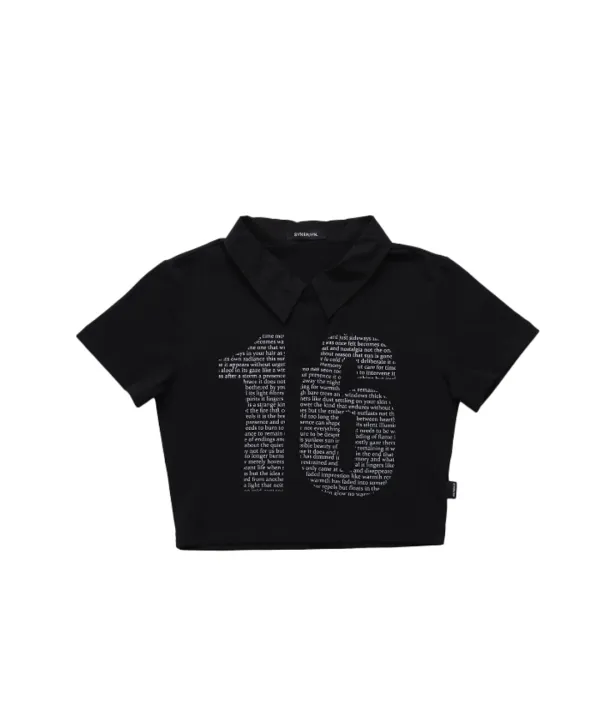 SIXTEEN COLLAR CROP TOP BLACK