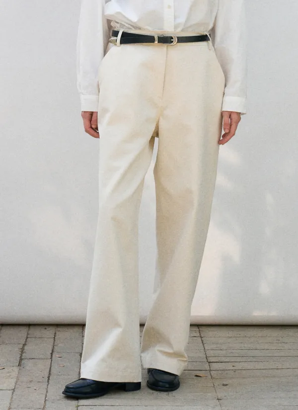 Theo Cotton Chino Pants(Cream)