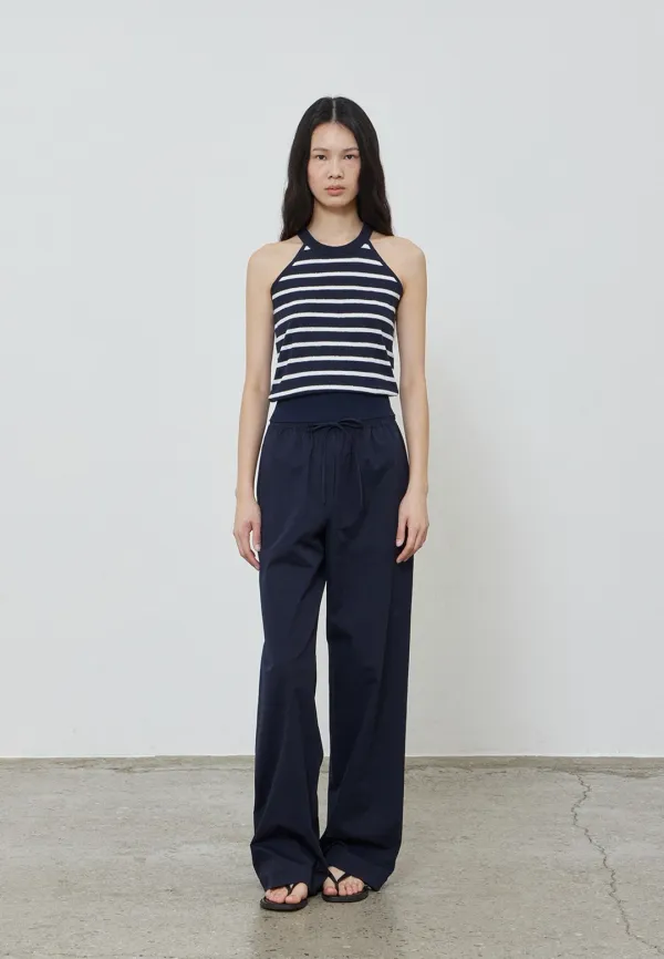COTTON BANDING PANTS - DEEP NAVY