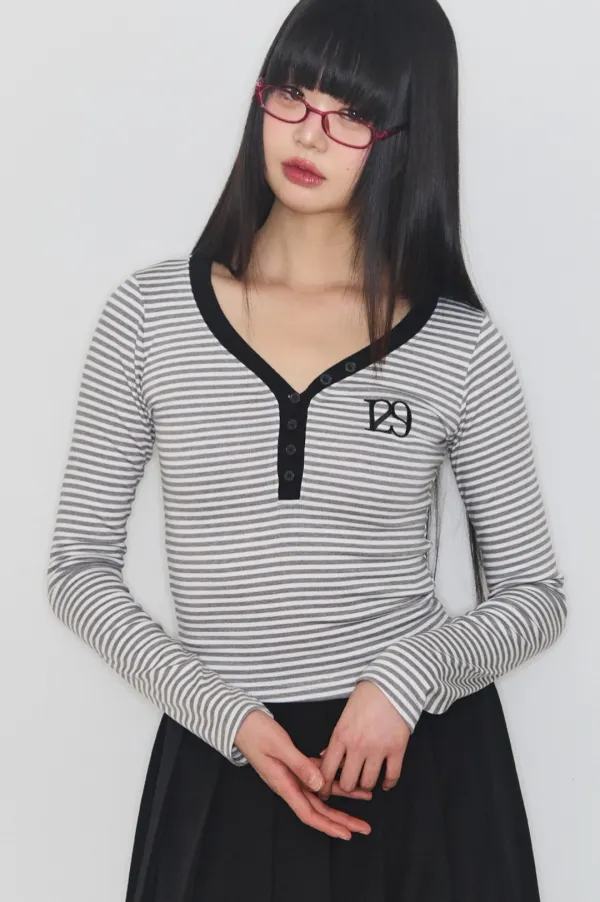 129 베이직 롱슬리브 화이트 멜란지