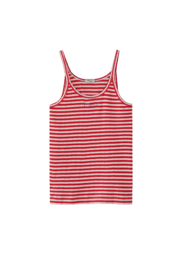 Mused Everyday Sleeveless Top - Red Stripe