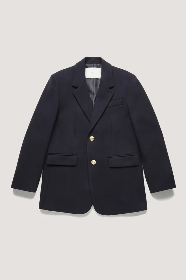 UNISEX CLASSIC 2 BUTTON WOOL BLAZER NAVY