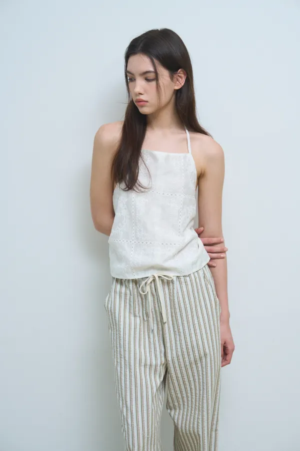 lace back open bustier_ivory