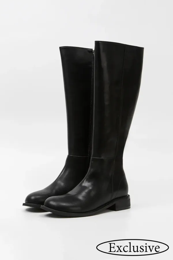 Harper cow leather long boots