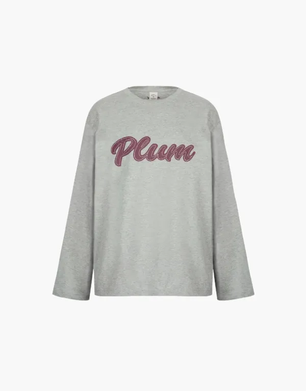 plum t-shirt - melange grey