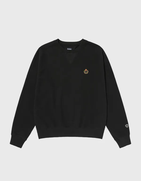 CREST WASHED 221 CREWNECK / Black