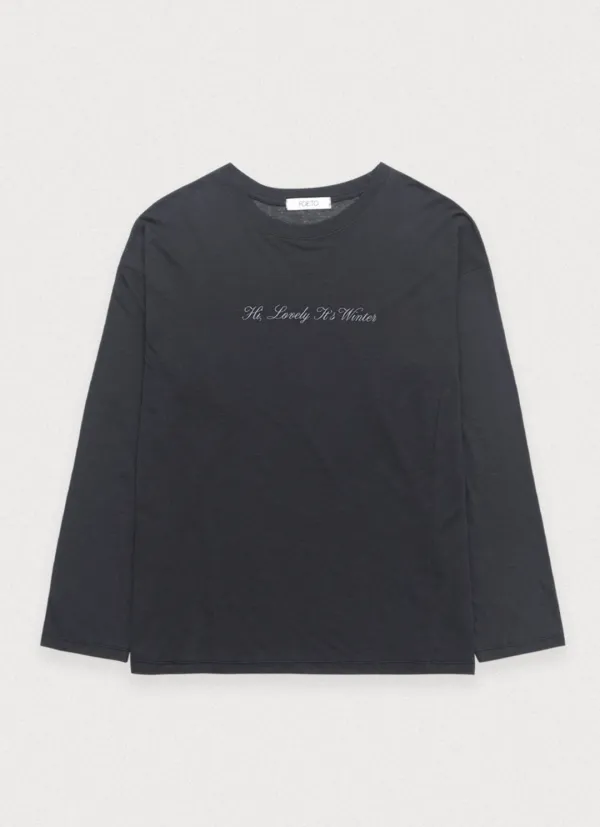 [4th] Hi lovely, winter tee - charcoal