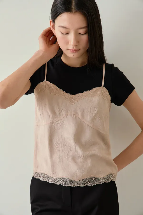 camisole lace top (salmon pink)