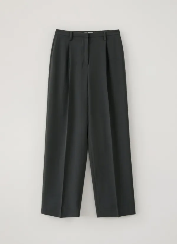 Verre Tuck Pants (Deep Green)