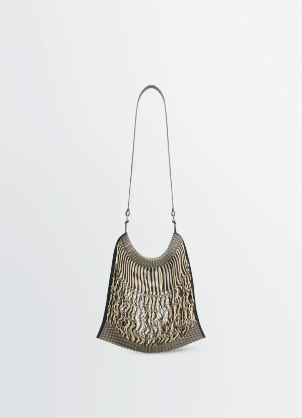 LARGE CROSSBODY FILT NET SHOPPING BAG