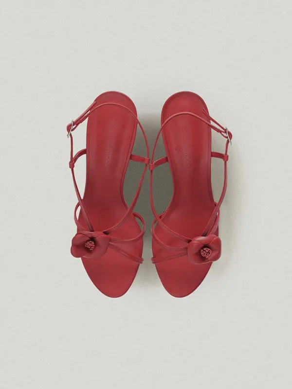 Red Cordelia Flower Sandal