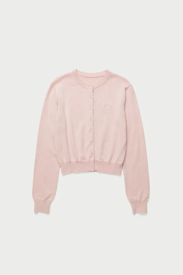 Slim round cardigan_pink