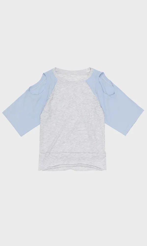 Void Raglan Tee_Sky+White Melange