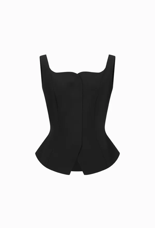 Cora Square Neck Vest (Black)