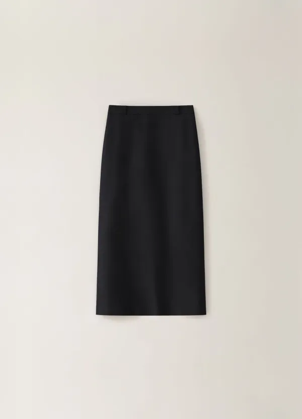 Modern Slim H-line Long Skirt - Black