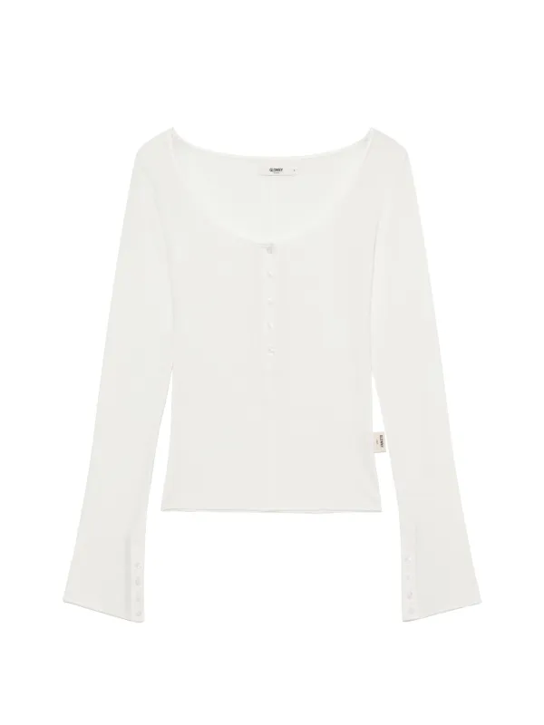 G BUTTON LONG SLEEVE (WHITE)