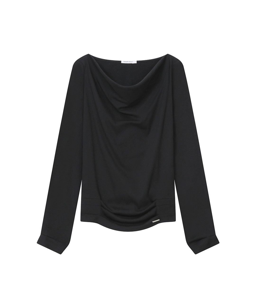 미세키서울 Cowl hoodie long sleeve BLACK 상품 이미지 1
