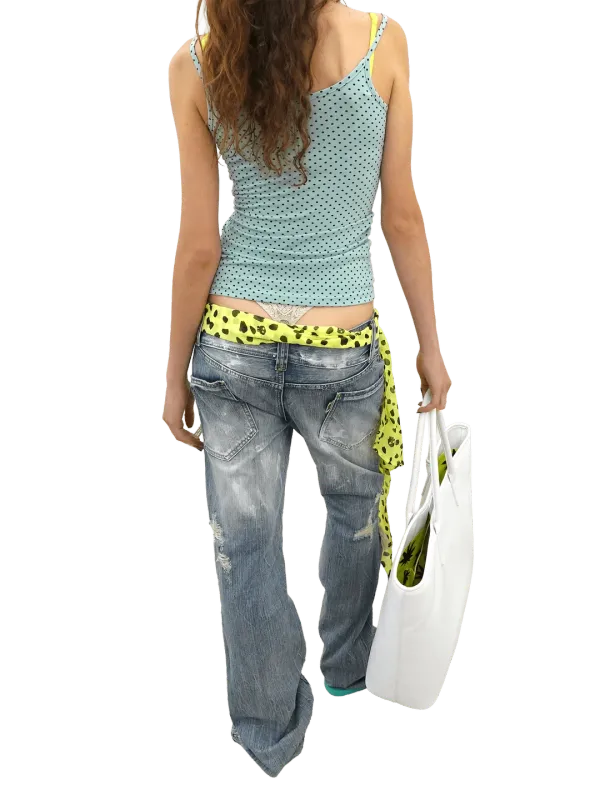 Distressed Bootcut Jeans Light Blue