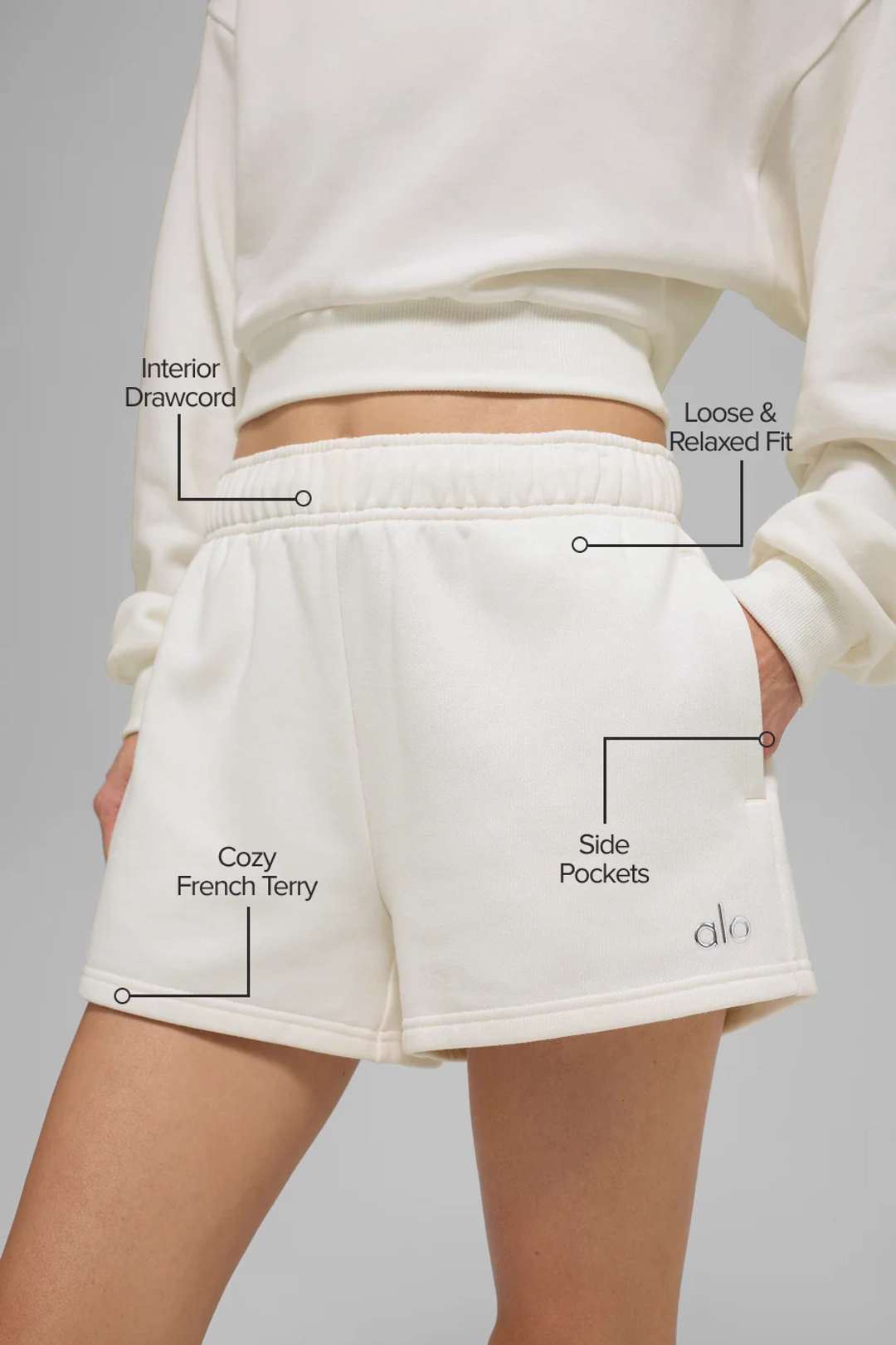 알로요가 Accolade Short - Ivory 상품 이미지 2