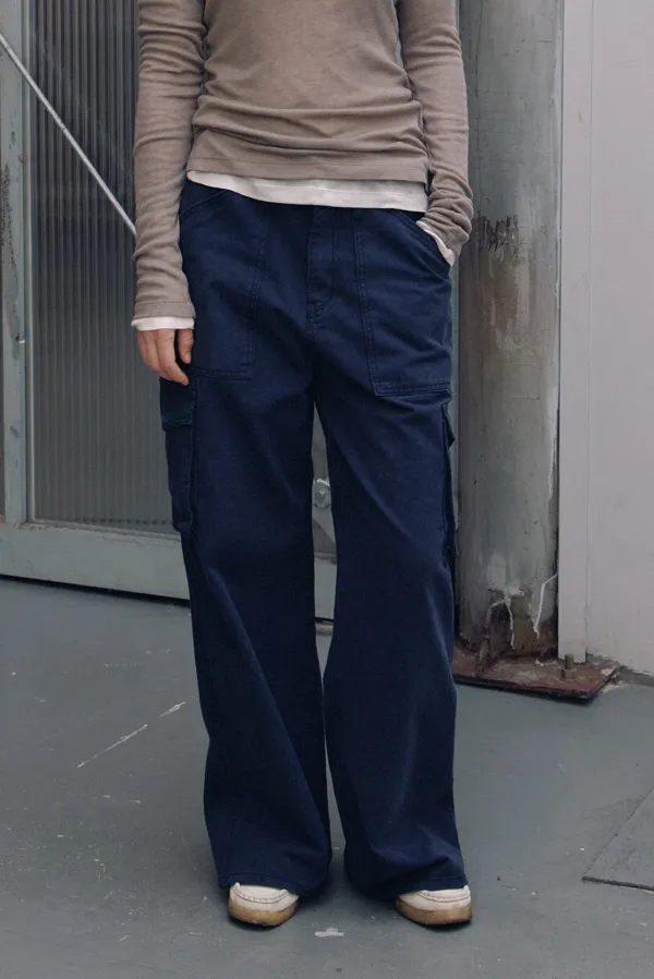 cargo washing pants - navy