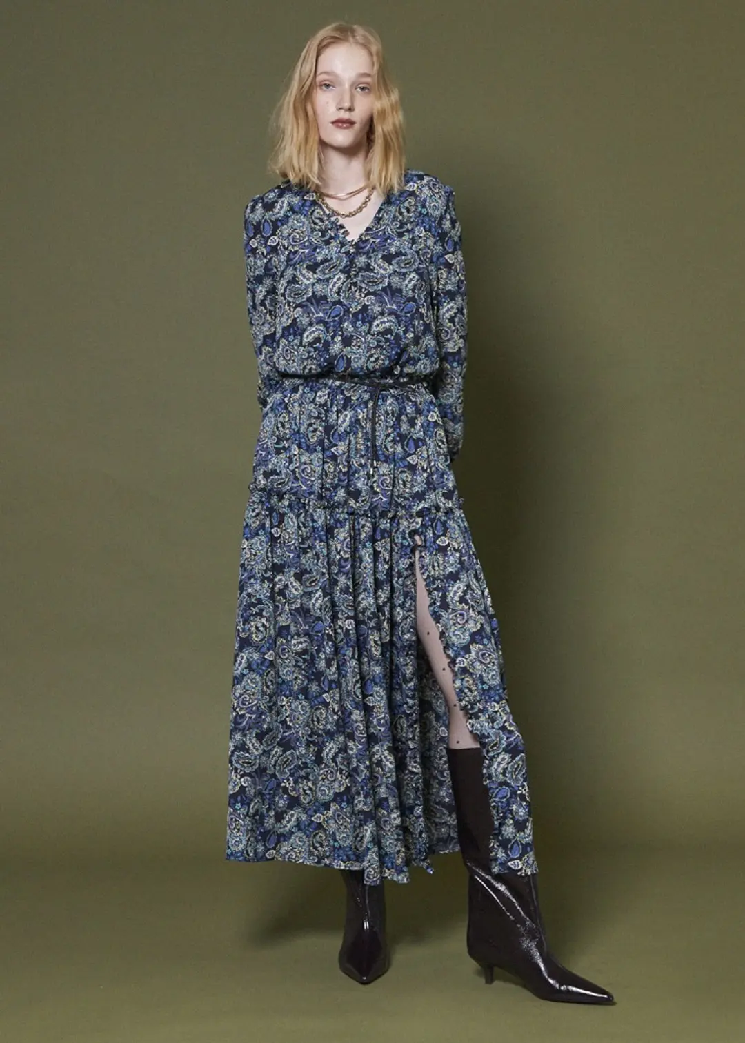 메종드이네스 ETHNIC PAISLEY DRESS _BLUE 상품 이미지 2