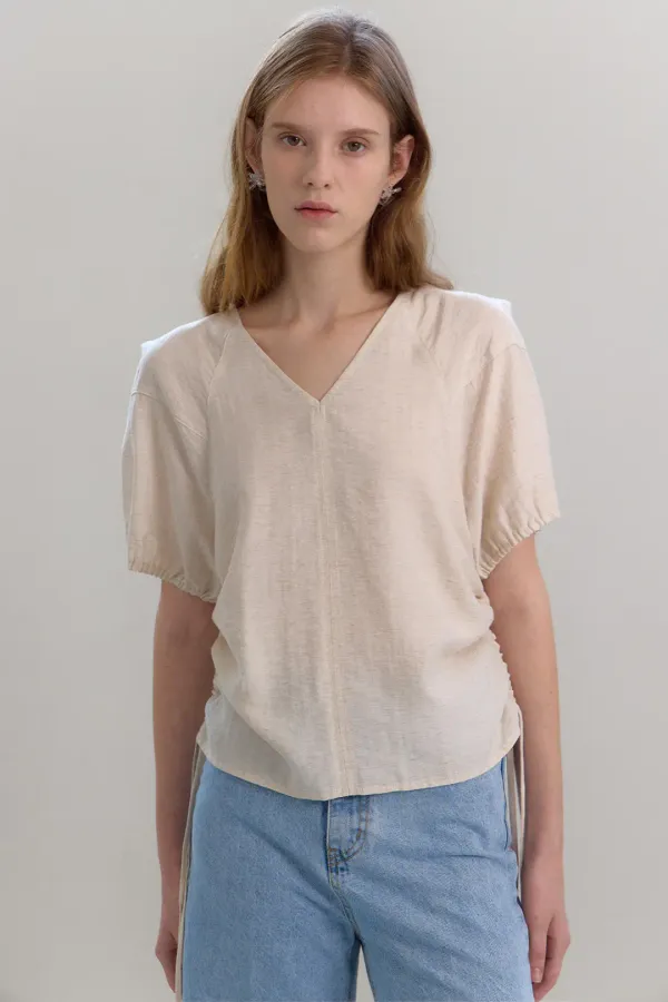 [2차] Claire String Blouse_Beige