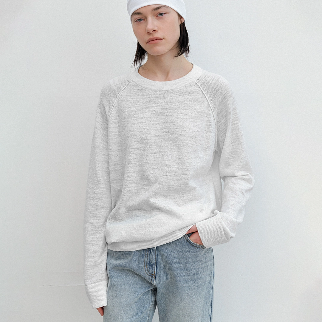 아뜰리에 나인 (T-7185)AN COTTON SLUB MINIMAL RAGLAN KNIT 상품 이미지 2
