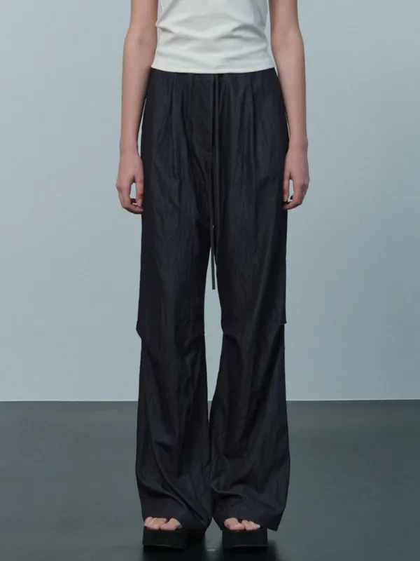 drawstring parachute pants (dark navy)