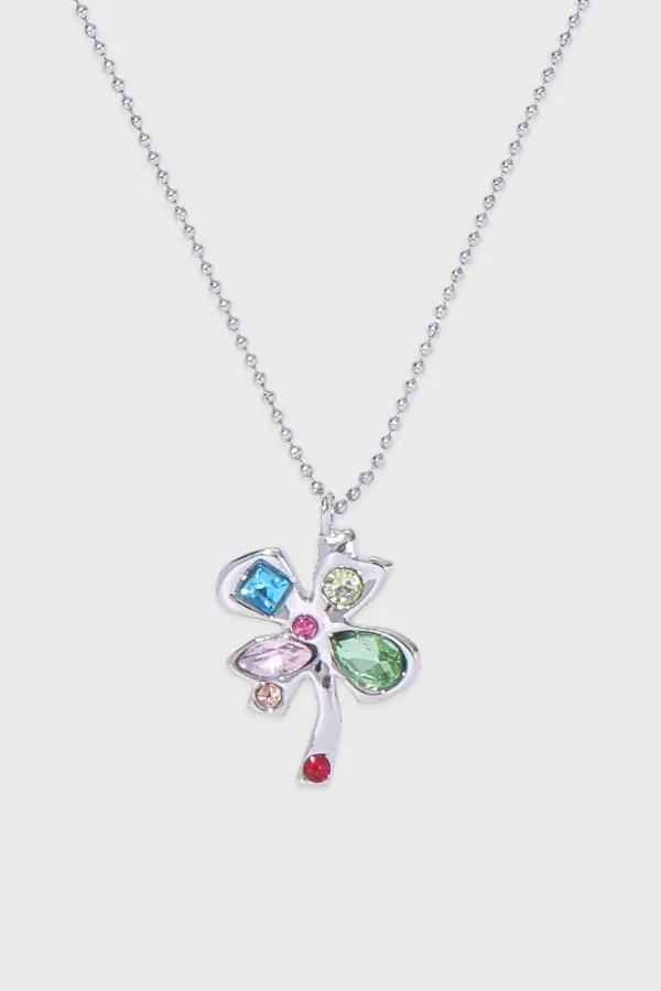 Twin Clover Necklace (Silver)