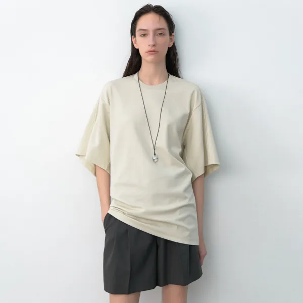 (T-7050)STITCH OVERFIT JERSEY TOP