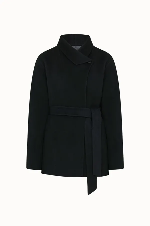 [9차 리오더]High Neck Half Handmade Coat[LMBFWI23CT702]-Black